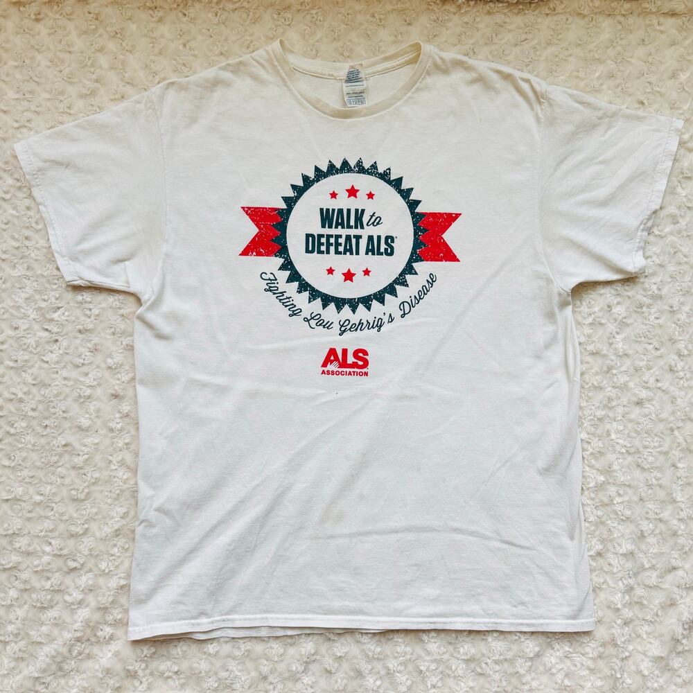 Walk to Defeat ALS 2014 T-Shirt XL Cotton New York Chapter Lou Gehrigs Disease